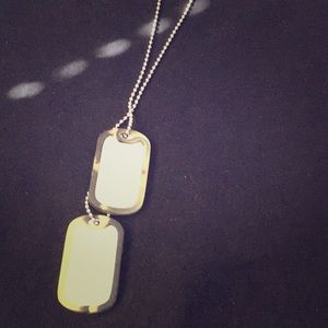 Engravable stainless steel dog tags and chain